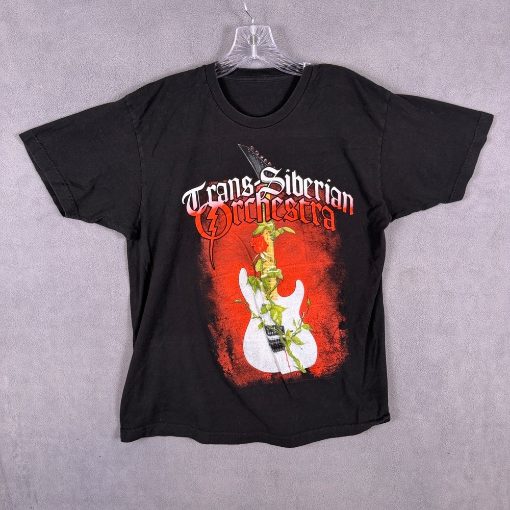Trans Siberian Orchestra Mens T-Shirt Winter Tour Band Size L Guitar Band‎ Read!